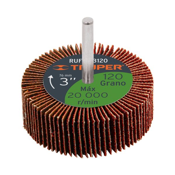 13044 - Rueda flap de 3', grano 120, Truper