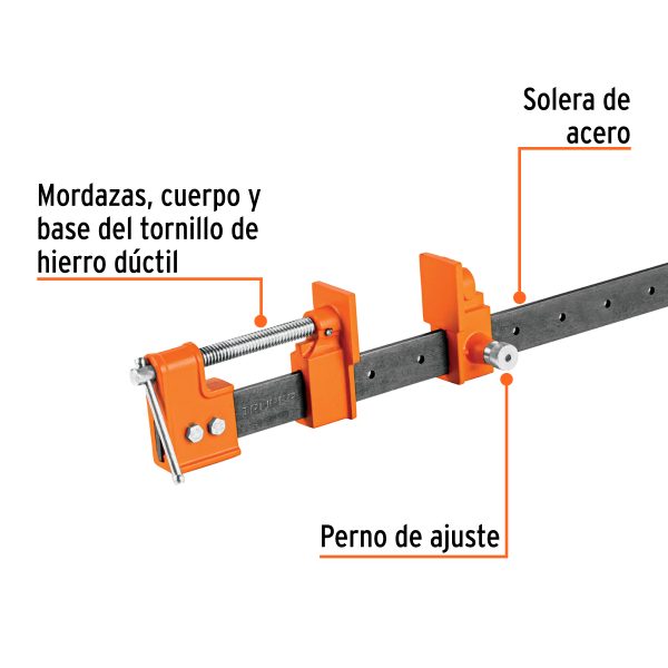 17738 - Sargento 60' de solera de acero, Truper