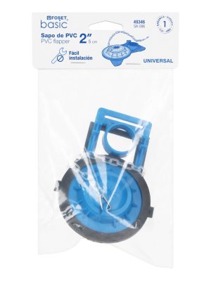 SA-006E1.jpg 49346 - Sapo 2' para WC, PVC, azul, cadena plástica, Foset