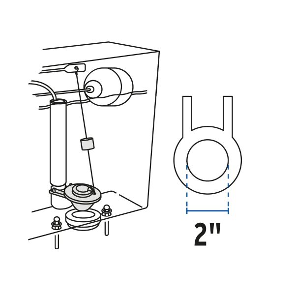 40089 - Sapo 2' para WC, PVC, trasparente, cadena inox, Foset