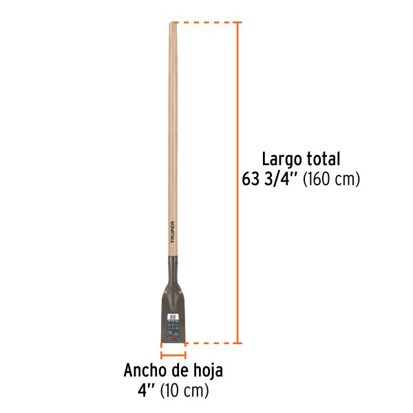 18650 - Raspador forjado de 4', mango largo de 54', Truper