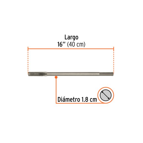 101239 - Cincel hueco para acanalado SDS max 7/8' x 16', Truper