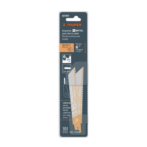 10787 - Blíster con 2 seguetas sierra sable 6' 6 DPP para madera