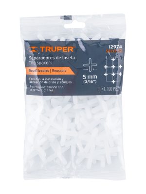 12974 - Bolsa con 100 separadores de 5 mm de losetas, TRUPER