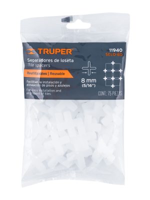 11940 - Bolsa con 75 separadores de 8 mm de losetas, TRUPER