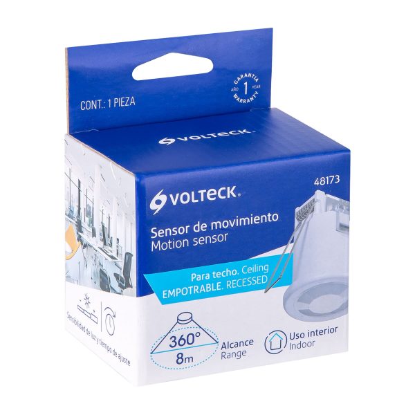 48173 - Sensor de movimiento empotrable para techo, alcance 8 m