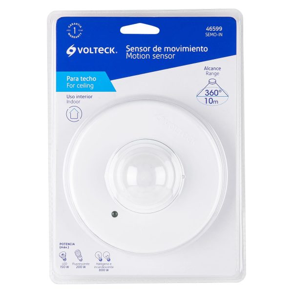 46599 - Sensor de movimiento para techo, alcance 10 m, Volteck