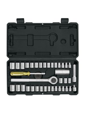 24220 - Juego de 39 herramientas 1/4' y 3/8' para mecánico, Pretul