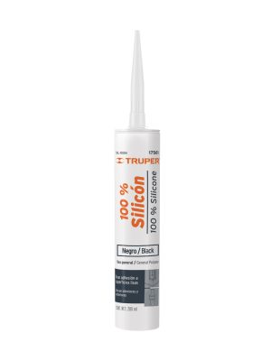 SIL-100N.jpg 17561 - Sellador negro 100% silicón de 280 ml, Truper