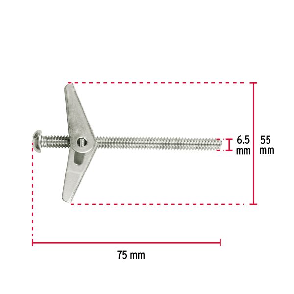 46969 - Caja con 100 sujetadores tipo mariposa de 1/4' x 3', Fiero