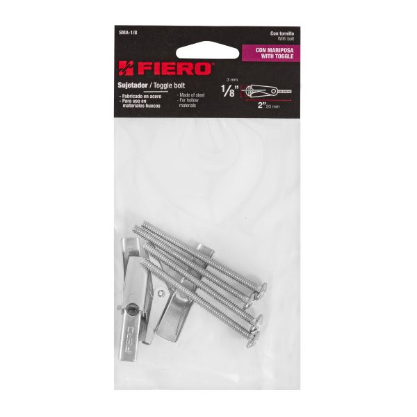 47358 - Bolsa con 4 sujetadores tipo mariposa de 1/8' x 2', Fiero