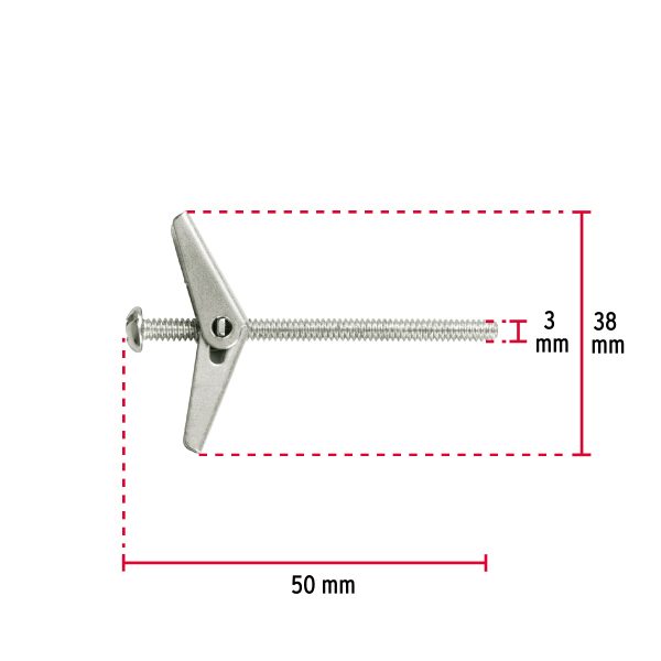 46967 - Caja con 100 sujetadores tipo mariposa de 1/8' x 2', Fiero