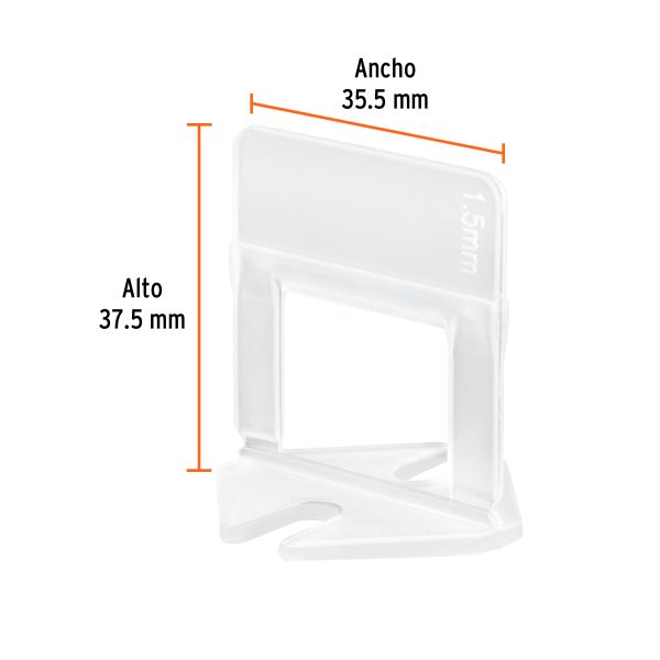 102876 - Bolsa con 100 anclas de 1.5 mm, para nivelación de azulejos