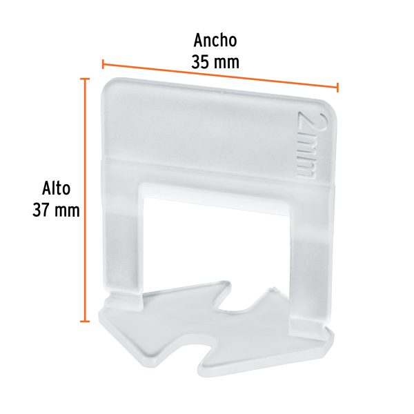 100517 - Bolsa con 100 anclas de 2 mm, para nivelación de azulejos