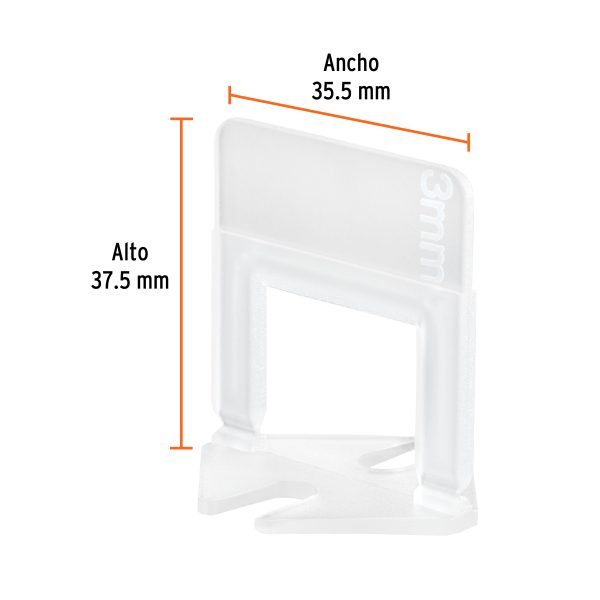 102877 - Bolsa con 100 anclas de 3 mm, para nivelación de azulejos