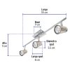 48434 - Luminario de sobreponer con 3 spots base GU10, Volteck