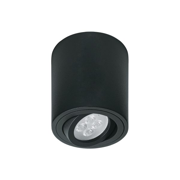 49717 - Luminario de sobreponer con spot dirigible, redondo, negro