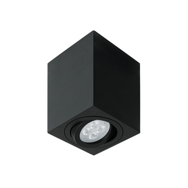 49719 - Luminario de sobreponer c/spot dirigible, cuadrado, negro