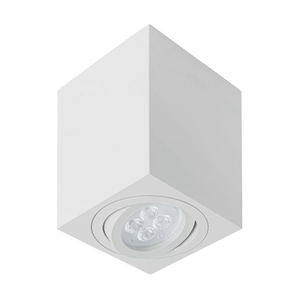 49720 - Luminario de sobreponer c/spot dirigible, cuadrado, blanco