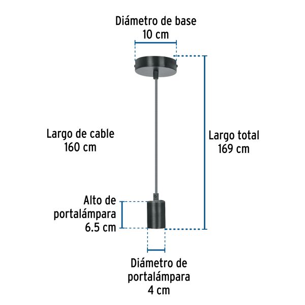 SOC-10NSFC1.jpg 45672 - Socket colgante metálico, negro, VOLTECK