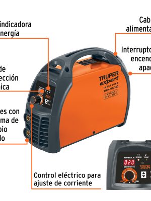 11787 - Soldadora inversora 130A, Bi-voltaje 127/220V, TRUPER