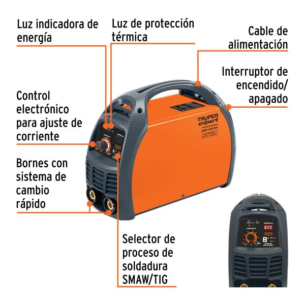 16053 - Soldadora inversora 200A, Bi-voltaje 127/220V, TRUPER