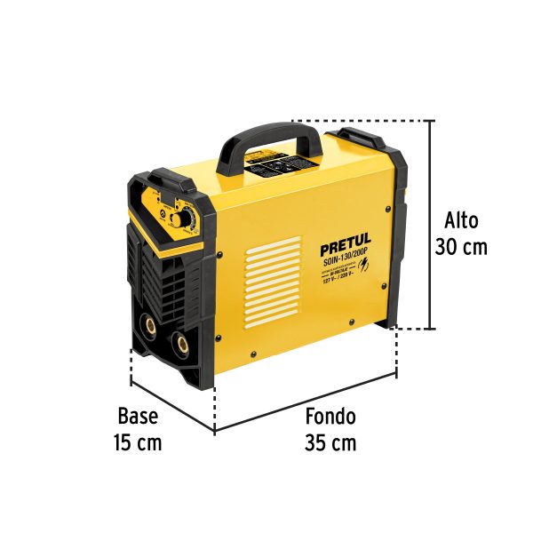 27282 - Soldadora inversora 200A, Bi-voltaje 127/220V, PRETUL