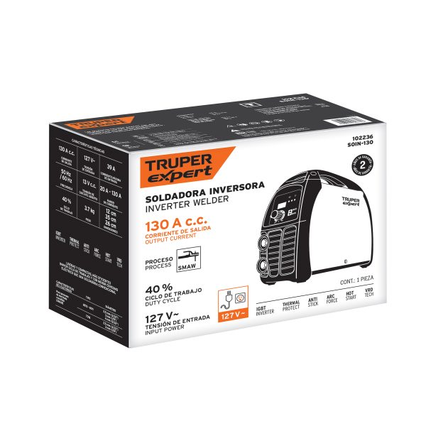 102236 - Soldadora inversora 130A, 127V, TRUPER