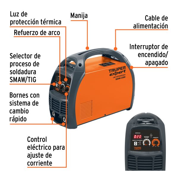 17411 - Soldadora inversora 250A, 220V, TRUPER