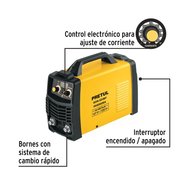 29072 - Soldadora inversora Bi-voltaje 200A, Serie 500, PRETUL