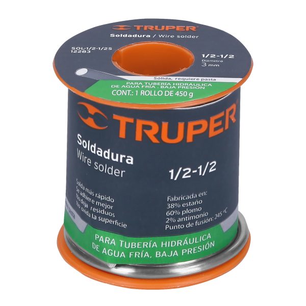 12283 - Soldadura sólida 1/2-1/2 para tubería de baja presión, 450 g