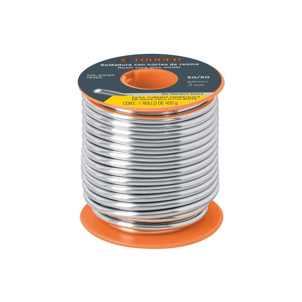 14365 - Soldadura con núcleo resina 50/50, tubería hidráulica, 450 g