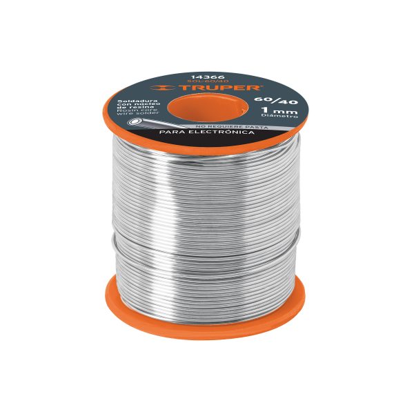 14366 - Soldadura con núcleo resina 60/40, para electrónica, 450 g