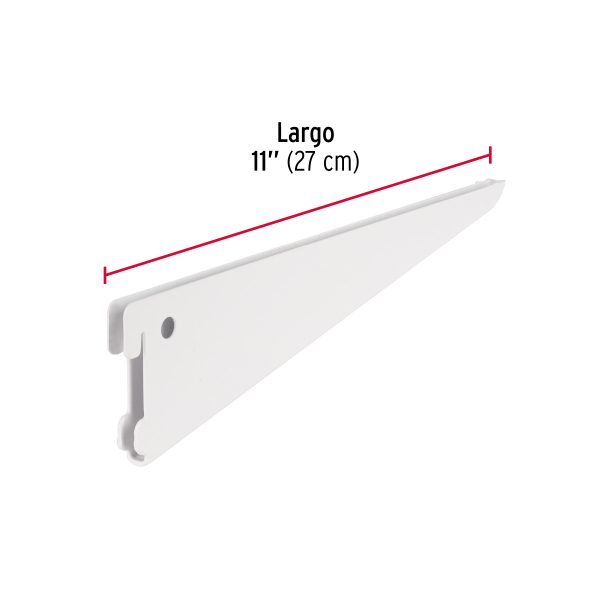 47714 - Ménsula plana blanca para cremallera doble, 27cm, Fiero
