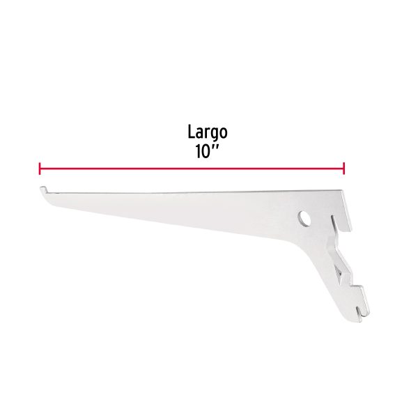 47708 - Ménsula plana blanca para cremallera sencilla, 25cm, Fiero