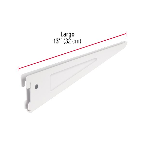 47715 - Ménsula plana blanca para cremallera doble, 32cm, Fiero