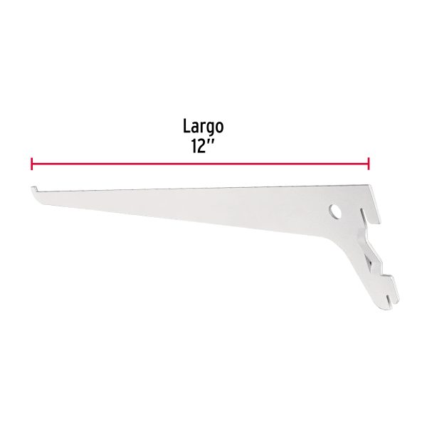 47709 - Ménsula plana blanca para cremallera sencilla, 30cm, Fiero