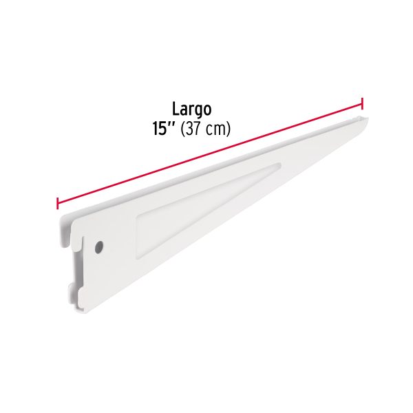 47716 - Ménsula plana blanca para cremallera doble, 37cm, Fiero