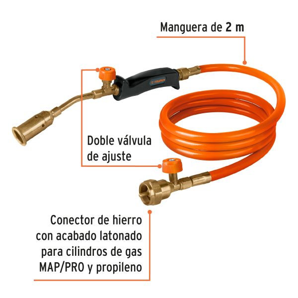 101970 - Soplete con manguera para gas, 1/2', TRUPER