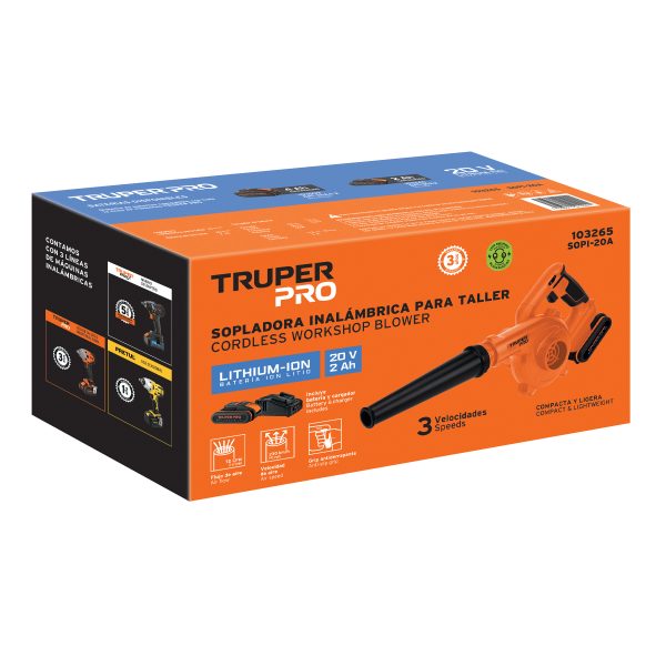 103265 - Sopladora para taller, 20V, 1 batería 2Ah, PRO