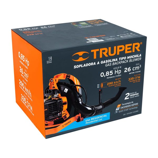 18147 - Sopladora con motor de 26cc a gasolina, tipo mochila, Truper