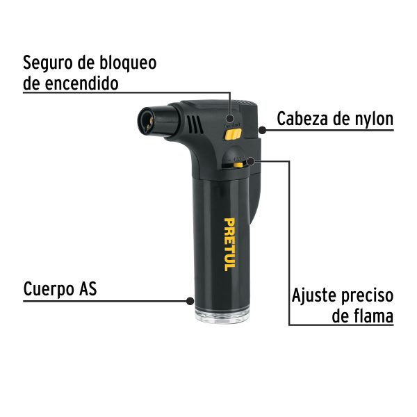29953 - Mechero recargable para flamear alimentos de 42ml, PRETUL