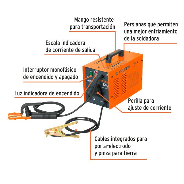 14350 - Soldadora arco eléctrico, corriente alterna 90 A, Truper
