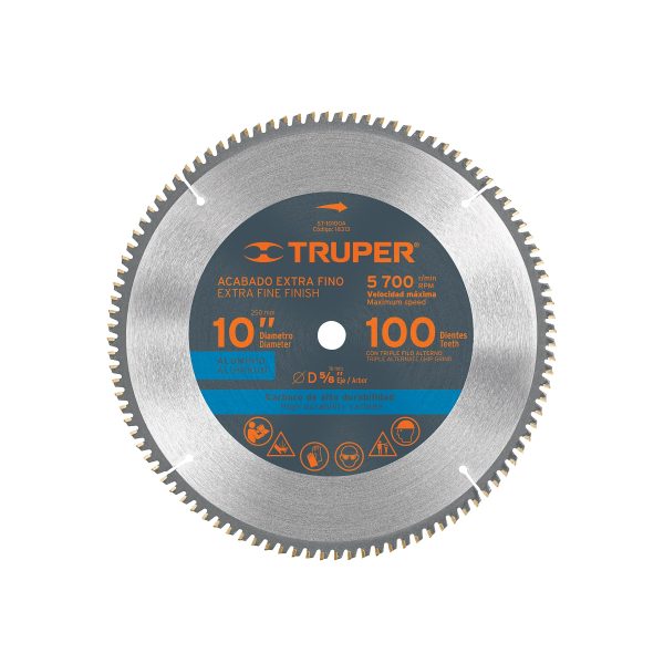 18313 - Disco sierra 10' para aluminio, 100 dientes centro 5/8'