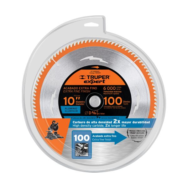 100109 - Disco sierra 10' p/aluminio, 100 dientes centro 5/8', Expert