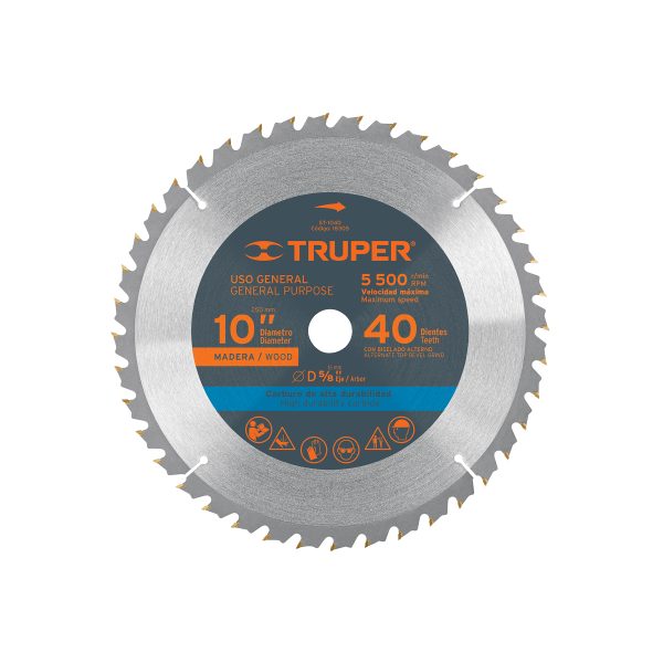 18305 - Disco sierra 10' para madera, 40 dientes centro 5/8', Truper
