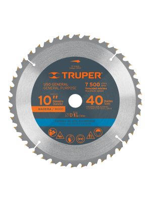 18307 - Disco sierra 10' para madera, 40 dientes centro 1', Truper