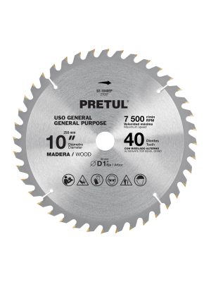 ST-1040EP.jpg 27057 - Disco sierra 10' para madera, 40 dientes centro 1', Pretul