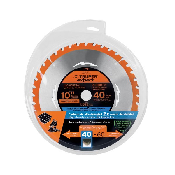 100105 - Disco sierra 10' para madera, 40 dientes centro 1', Expert