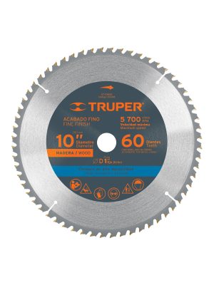 18308 - Disco sierra 10' para madera, 60 dientes centro 1', Truper